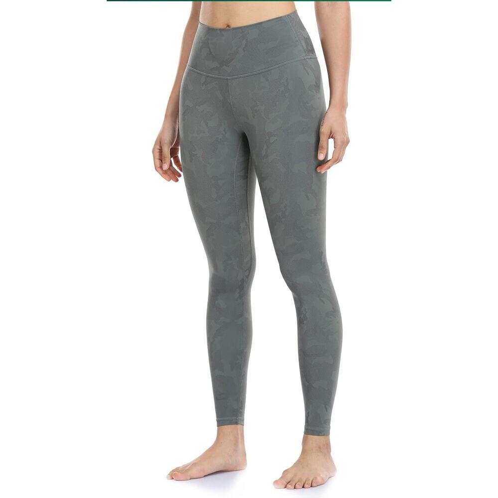 Colorfulkoala Leggings Womens Size Large Camo Green Gray Yoga Pants Stretch NEW
